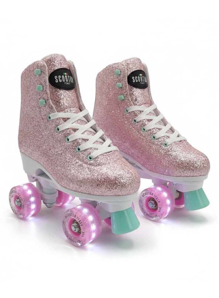 Patines Artisticos Infantil Scooter Italy GLITTER Ruedas Con Luces